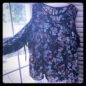 Lane Bryant Tie String Sleeves Blouse